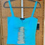 Dolce Cabo Blue Ruched Cut Photo 0