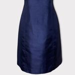 Tahari Satin Sheath Dress Navy Blue Size 4 Small Photo 4