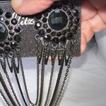 G by Gennaro Gothic Dark Jewel And Chain Dual Hair Combs Black Photo 3