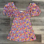 For Love & Lemons  Sasha Mini Dress in Blue Dizzy Floral Photo 3