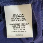 Valerie Stevens Navy Top with Crochet Lace Accents Size XL Navy Blouse Photo 5