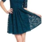 BCBGMAXAZRIA  Jayla Green Swiss Polka Dot Sheer Overlay Lace Dress 2 Photo 2