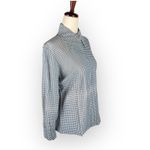 American Vintage Vintage Blue Grid Button Front Long Sleeve Shirt Medium Photo 3