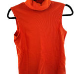 Ralph Lauren Lauren Vibrant Orange Ribbed Sleeveless Turtleneck Top Size Medium Photo 0