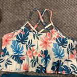 Women's Tankini Floral Tropical Two Piece Swimsuit Ruffle Top Size XL NWT #0209 Green Photo 2