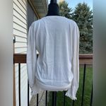Ralph Lauren Lauren  Button Cuff Sweater Women’s Large Ivory V-Neck Knit Cotton Photo 4