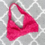 Free People Hot Pink Lace Halter Bralette Photo 0