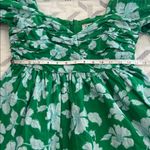 AMUR Martine Mini Dress floral Sz 6 sweetheart neck puff sleeve green Photo 8