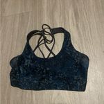 Blue Patterned Sports Bra Photo 0
