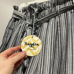 Hayden Striped Wide-Leg Pants with Bow Tie NWT L Photo 4