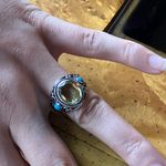 Golden Quartz Sleeping Beauty Turquoise Sterling Silver Ring Size 7 Photo 3