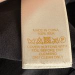 Kate Spade  Jolette Black Silk Blouse Gold Button Women Size 6 Tunic Preppy Photo 6