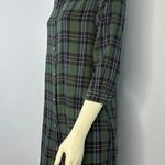 ZARA  premium denim collection green plaid shirt dress size small Photo 7