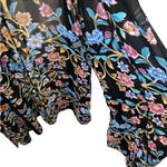 Nicole Miller Sheet Black Floral Sleeveless Black Dress / cover up / duster sz L Photo 6