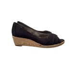 Life Stride ‎ Velocity Memory Foam Peep-Toe Wedge Sandals 7.5 Navy Blue Photo 1