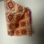 Wild Fable  Crochet Mini Skirt Orange Pink White Floral Boho Festival Size L Photo 1