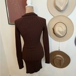 Pilcro Chocolate Long Sleeve Knit Dress Brown Size M Photo 4