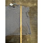 MOTHER The Keep On Rolling Pocket Stripe Tee Size Medium Cream and Navy Blue Photo 12