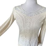 Xhilaration Womens Xhiliration Ivory Lace Overlay Heathered Long Sleeve Blouse Top - Sz S Photo 1