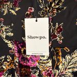 NWT Showpo Jessell Midi Dress High Split Strapless Floral Burnout Size 6 Black Photo 5