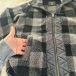 Abercrombie & Fitch  Sherpa checkered plaid zip up sweatshirt jacket xxs Photo 5