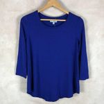 JM Collection  Blue 3/4 Sleeve Scoop Neck Tee NWT XS Photo 1