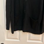 Henri Bendel  Black Extra Fine Merino Wool V Neck Cardigan Sweater Large Italy Photo 3