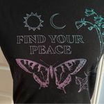Aeropostale  Find Your Peace Butterfly Graphic Tee Black Juniors Large Fits Small Photo 2