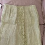 120% Lino Light Green Pencil Midi Skirt Photo 5