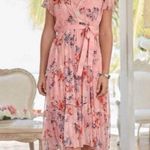 Sundance NWT | Alexandria Pink Floral Spring Cottage Chiffon Midi Dress | M Size M Photo 1