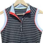 Tail Black white Stripe Henley Snap golf polo tank Top Size Medium Photo 1