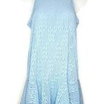 Jordan Taylor  Sleeveless Sheer Dress Swim Coverup Blue Racerback Small Photo 0