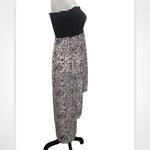 🆕 High Low Strapless Black Roses Floral Smocked Tube Top Dress Large Photo 2