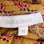 Olivaceous  Women's Orange Floral Sleeveless Cami Camisole Peplum Crop Tank Top M Photo 2