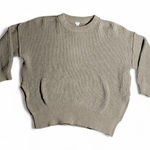 Aerie  Chunky Knit Oversized Crewneck Split Hem Balloon Sleeve Sweater Photo 0