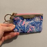 Lilly Pulitzer  Blue and Pink Key & Card Holder zipper gold wallet ID Photo 1