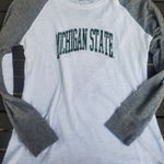 Boxercraft Michigan State White and Gray Long Sleeve Tee Size Large Womens Photo 0