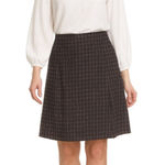 Peace of Cloth Brown Plaid A Line Skirt Size 8 Photo 0