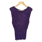 Retrofête Berline Dress Small Purple Sequin Open Back Mini Dress $775 MSRP Photo 9
