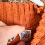 Vintage Chine Femme Orange Crewneck Sweater Medium Ribbed 80s 90s Pumpkin Oversi Photo 6