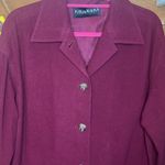 Ellen Tracy Vintage Cashmere Wool Button  80s Maxi Jacket Coat Plum Large Purple Photo 2