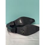 Coldwater Creek  Leather Slip-On Mules Black Suede Size 7‎ Women's Shoes S-653 Photo 2