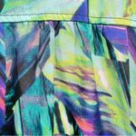 Thesis Teal Green Blue & Purple Color Splash 3/4 Sleeve Button Front Shirt XL Photo 5