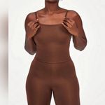 Girlfriend Collective  Jumpsuit Romper Spaghetti Strap Unitard Chocolate Brown XL Photo 7