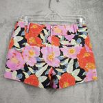 Ann Taylor LOFT Shorts 0 Floral Jacquard Pink Orange Summer Resort Wear Mod Retro Casual Photo 2