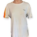 PINK - Victoria's Secret VS PINK Rainbow Striped Sequined 86 Small Short Sleeve Tee Photo 0