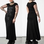 KILLSTAR Bellow Maxi Dress Baphomet Graphic Print Grunge Goth Gothic Punk Black Photo 8