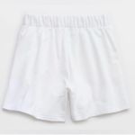 Aerie  Women’s Sz S White‎ New Heights Trouser Fleece Shorts Photo 3
