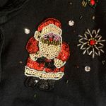 Mercer Street Studio Size Large Christmas Holiday Santa Bead Cardigan Tree Black Photo 4