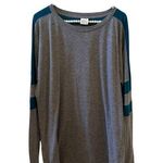 Victoria's Secret PINK | Gray and Teal Long sleeve Shirt Size Medium Photo 0
